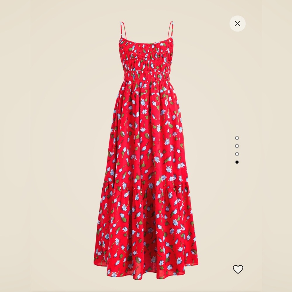 J. Crew Red Floral Maxi Dress